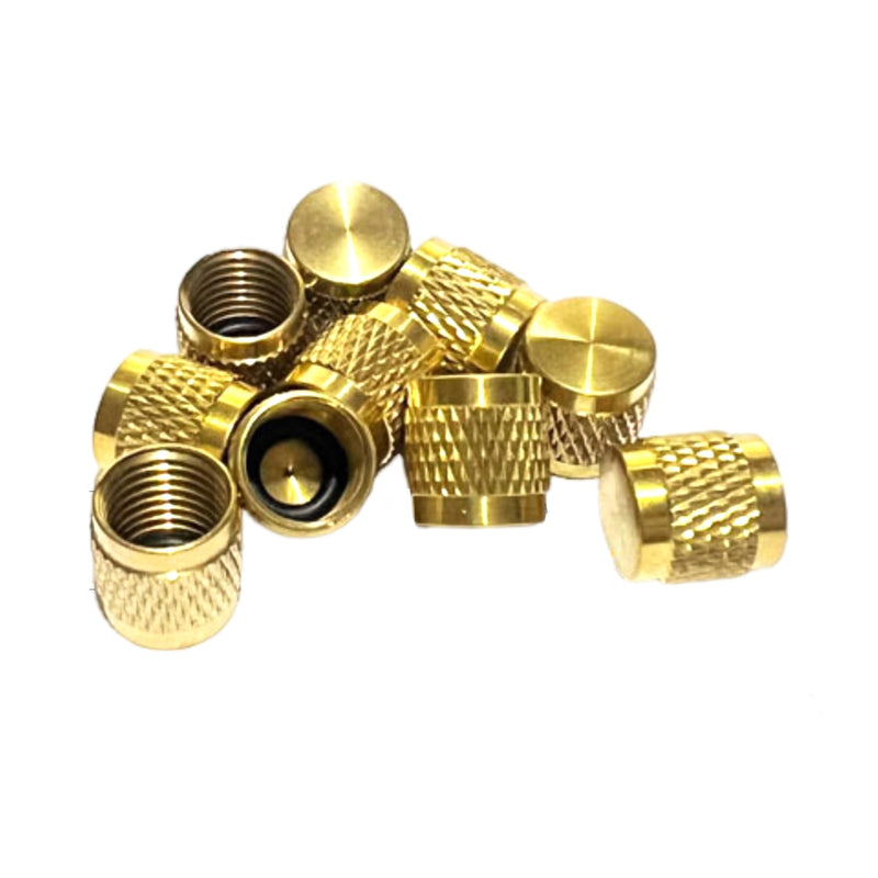 [Australia - AusPower] - 30 Pcs Schrader Core Caps, 1/4" HVAC Locking Caps Brass Fittings Cap with Neoprene O Ring Seal for Home Industrial Manufacturing 30 