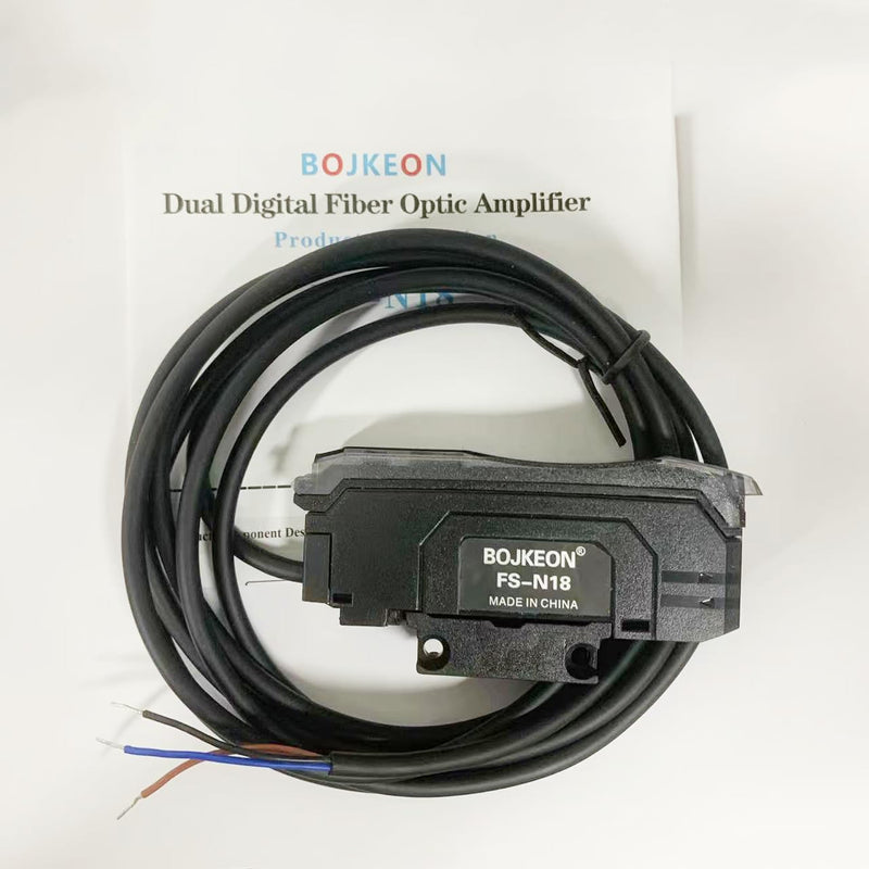 [Australia - AusPower] - FS-N18 Fiber Optic Sensor,HD LED Dual Digital Display Optical Fiber Amplifier,Long-Distance Optical Communications Diffuse Induction Photoelectric Switch (English Instruction Manual) FS-N18 (NPN Outpot) 