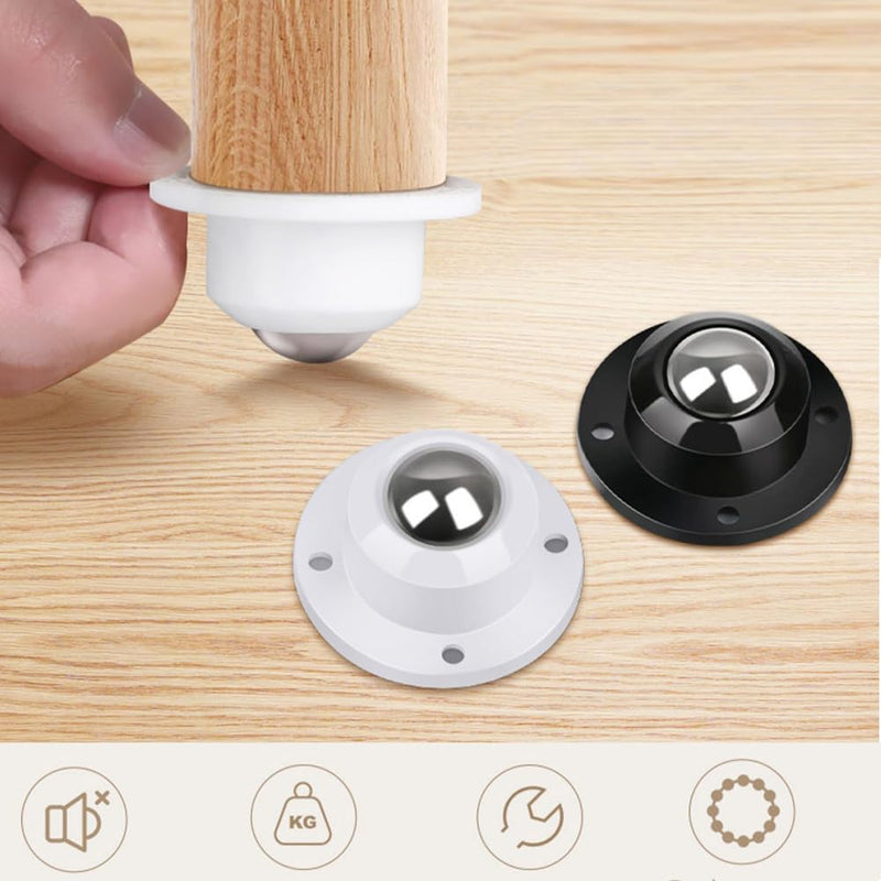 [Australia - AusPower] - Self Adhesive Caster Wheels for Furniture,Storage Box,Trash Can,PC Stainless Steel Universal Pulley 360 Degree Rotating Adhesive Caster Wheels 1 Inch Low Profile Swivel Wheels Black 4 Pack Black?1 inch? 4.0 