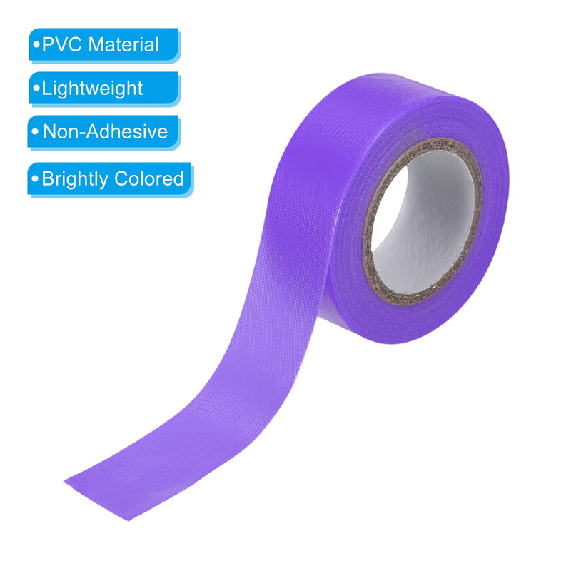 PATIKIL Flagging Tape 1" x98', 6 Pack PVC Non-Adhesive Neon Marking Tape for Tree Survey Boundaries Outdoor Trail, Purple
