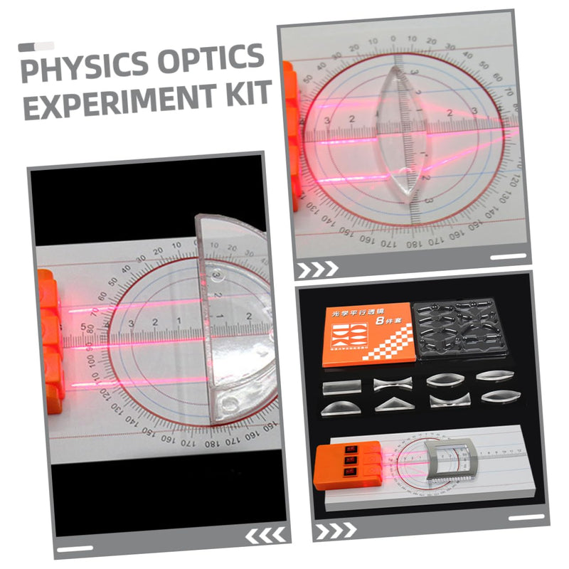 [Australia - AusPower] - GLEAVI 1 Set Optical Experiment Kit Prism Optic Multifunction Reflector Refraction Physics Prism Three Light Source Apparatus Physics Kit Optical Prism Lens Small Hole Plastic 