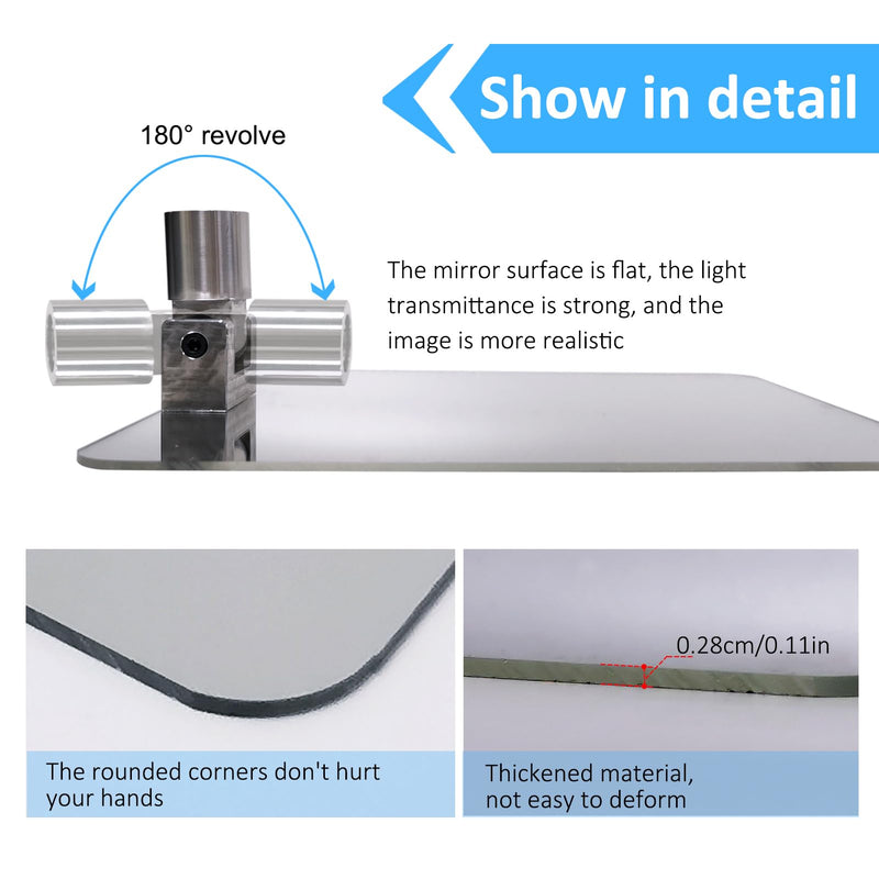 [Australia - AusPower] - Under Vehicle Inspection Security Mirror – Large Under Car Search Mirror Couple to 3/4-in Extendable Threaded Poles for Check on Checkpoints, Airports, Hotels, Clubs, Police Sheriff and Milita Base 
