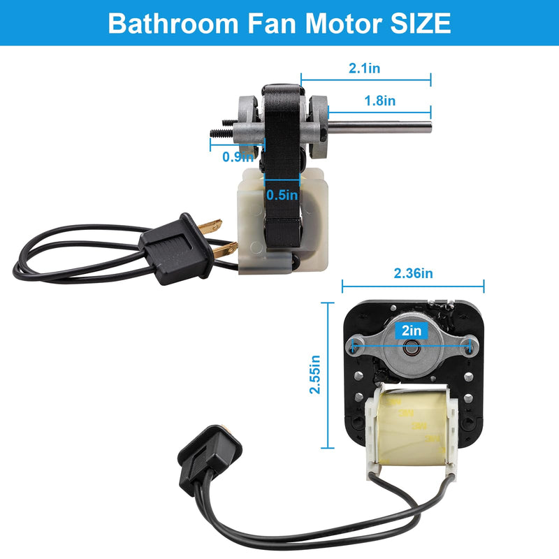 [Australia - AusPower] - Universal Bathroom Vent Exhaust Fan Motor Replacement Motors Kit, Fit for Nu-Tone Br-oan Exhaust Vent Fan Motor 120V 50CFM, with Blower Wheel 