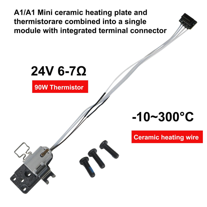 Original Hotend Heating Assembly kit for Bambu Lab A1/A1Mini 3D Printer Accessories,A1 Series Hotend Heating Component Mounting Accessories with Thermistor, Ceramic Heater, Base,Clip,Quick-Change Kit Original A1/A1mini Hotend Heating Assembly