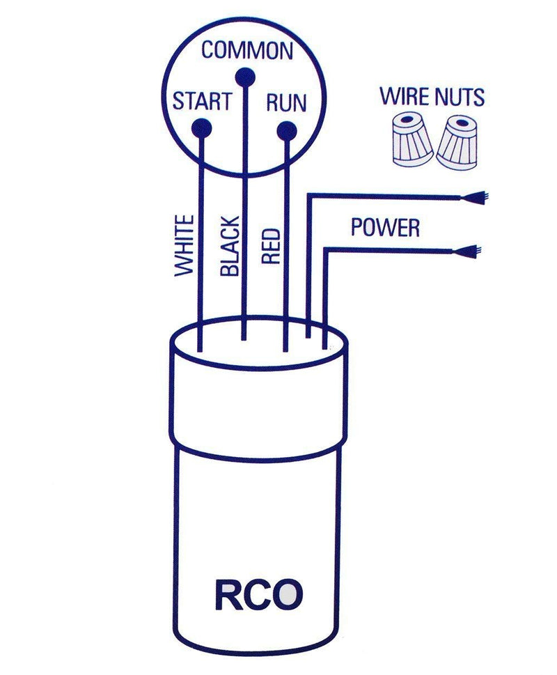RCO410 3 in 1 Compressor Hard Start Capacitor Kit for Refrigerators & Freezers 1/4-1/3 H.P. 115VAC (3 pcs) RCO410