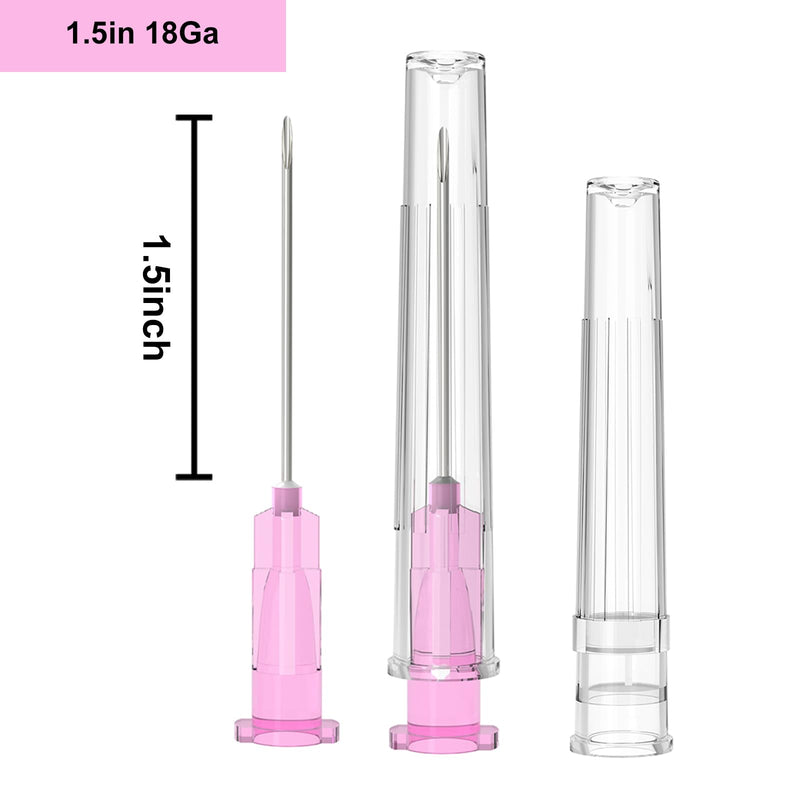 [Australia - AusPower] - 18 Gauge 1.5 Inch Needle, Individually Wrapped, 100 PCS Luer Lock Needles Industrial Dispensing Accessories(18G 1.5-Inch) 18Ga/1.5in 