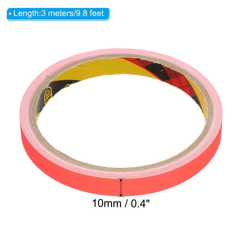 PATIKIL 0.4 Inch x 9.8 Feet Glow in The Dark Tape, 1 Roll Fluorescent Adhesive Tape Luminous Reflective Tape Black Light Glow Tape for Party, Orange Red