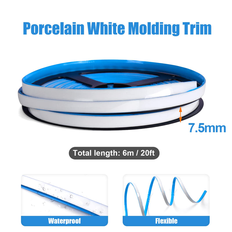 [Australia - AusPower] - Flexible Caulk Moulding Trim Strips, Decorative Sealing Tape, Silicone Sealant Caulking Strip for Stove Sink Toilet Bathtub(White) 1 