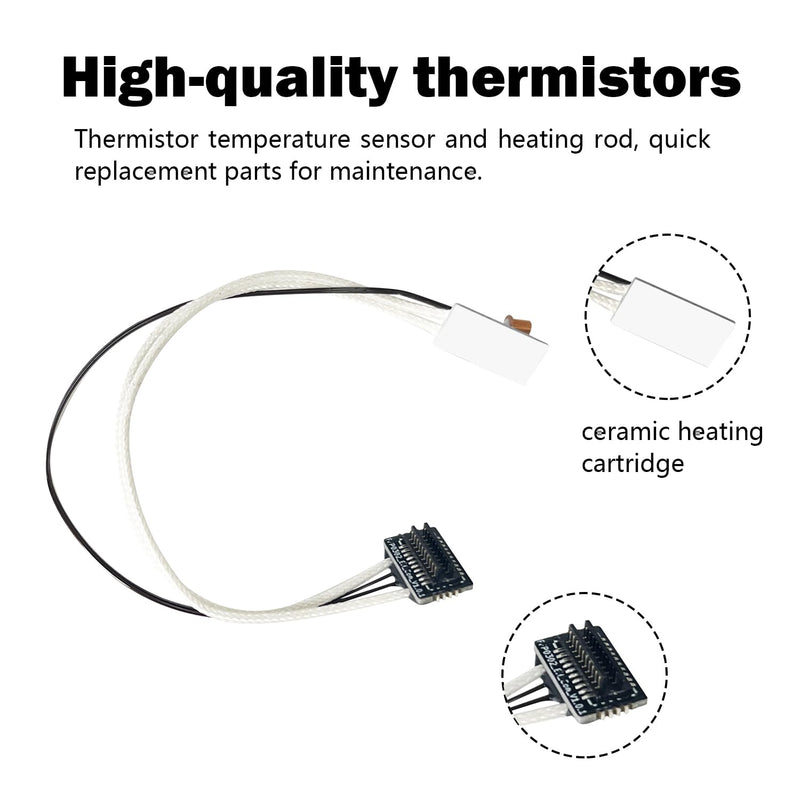 [Australia - AusPower] - HzdaDeve Heating Assembly Kit for Flashforge AD5X Hot End Heating Component with Heater Cartridge and Thermistor Temperature Sensor Heat-Insulating Clip for Flashforge 3D Printer Accessories AD5X Heating Kit 