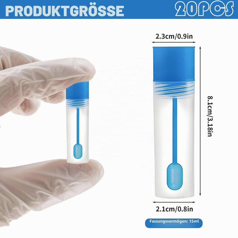 20 Bottles Chair Sample Tube, Dog and Cat Fecal Sample Tube, Test Tube, Chair Sample Collector, Pet with Spoon Waste Tube, Dog, 15 ml (2.3 x 8.1 x 2.1 cm)