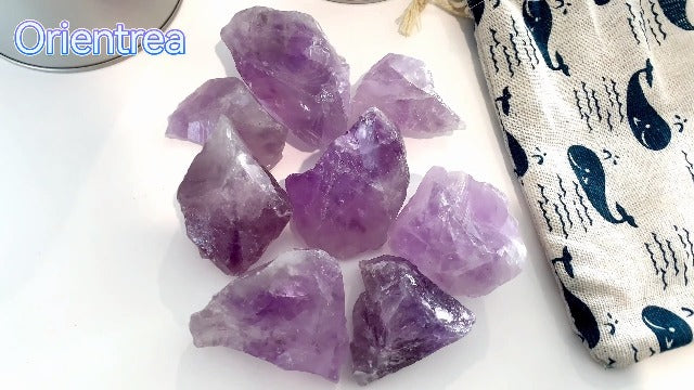1.1lb Bulk Raw Amethyst Rough Stones-Natural Amethyst Raw Crystals