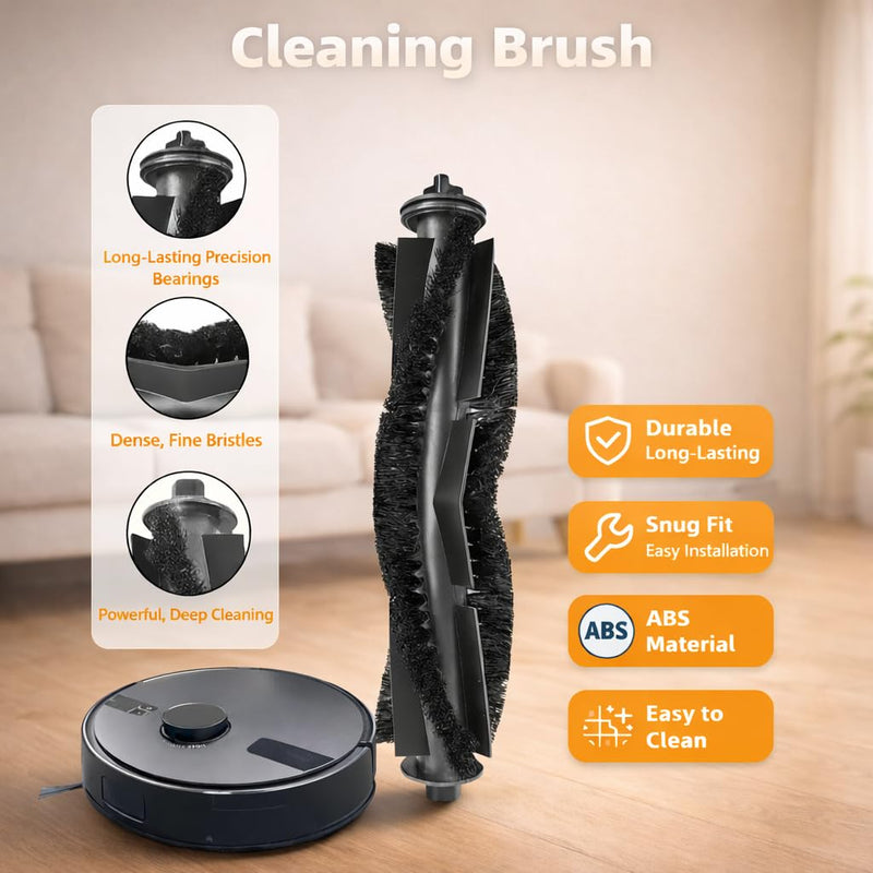 Replacement Parts Kit Compatible with MONSGA MS1 MAX/Proscenic Q8 MAX/Ultenic T10 Lite/Mova E20 Plus Robot Vacuum Cleaner 1 Roller Brush,6 Side Brushes,4 Hepa Filters,4 Mop Pad,4 Dust Bags