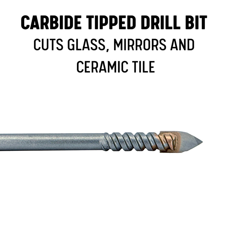 Drill America - DWDGD-SET 5 Piece 1/8" 3/16" 1/4" 5/16" and 3/8" Sizes Carbide Tipped Glass and Tile Drill Bit Set, DWDGD Series