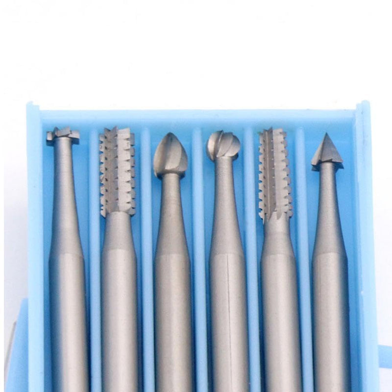 [Australia - AusPower] - 6 Piece Engraving Bits Set - Tungsten Steel Rotary Cutter for Professional Micro Carving Drilling Woodworking DIY 2.35 mm Shank - L L (φ 2.3mm) 