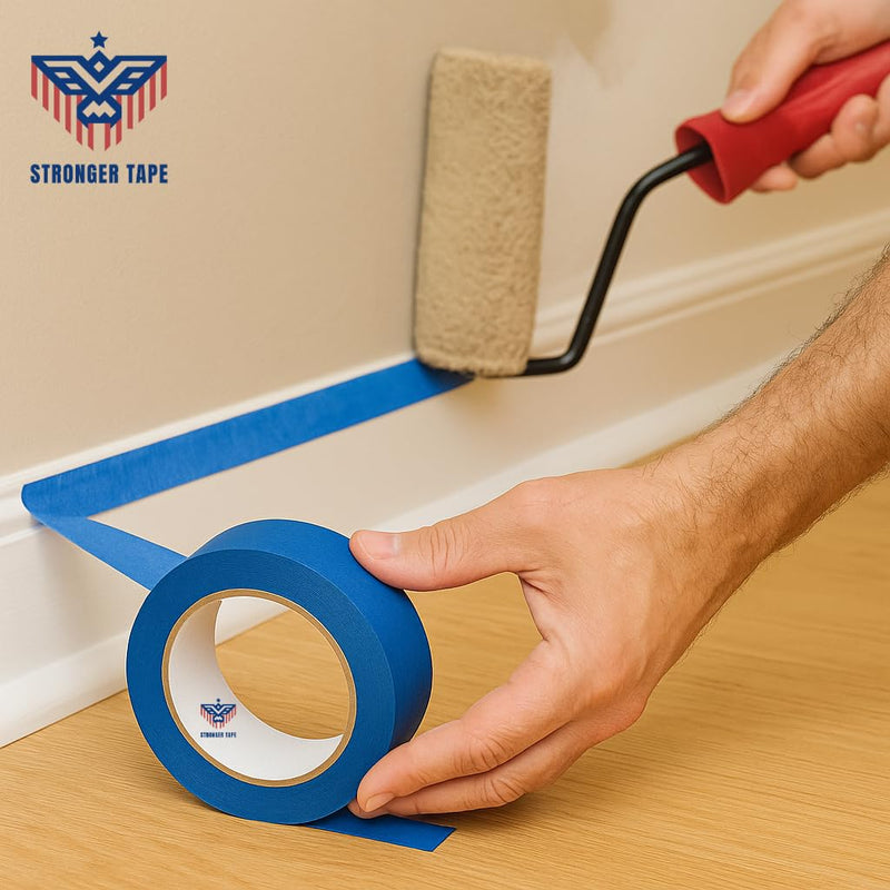 Blue Painter’s Tape 1.5” x 60 Yards – Easy-Release Masking Tape for Painting, Clean Removal, No Residue – Multi-Surface Use on Walls, Trim, Glass & Wood – Professional-Grade Adhesive (4 Rolls) 4