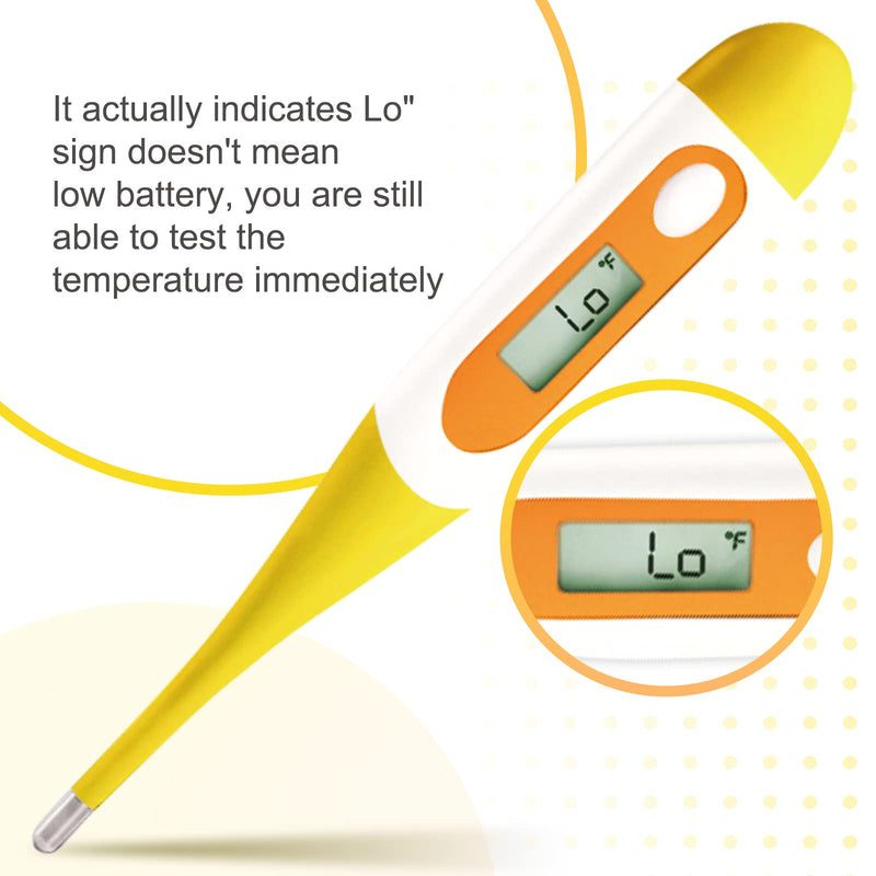 [Australia - AusPower] - Digital Oral Thermometer for fever adults: Rectal, Underarm & Mouth, Accurate & Fast, Easy@Home Body Medical Temperature Thermometer for Baby Kids & Adult, EMT-021N-Yellow. 