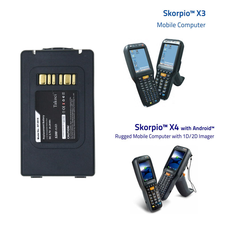 5200mAh Replacement Battery for Datalogic Skorpio X3 Skorpio X4,fits Part no BT-0016 94ACC0046 94ACC0048 BT-0015 Barcode Scanner Battery