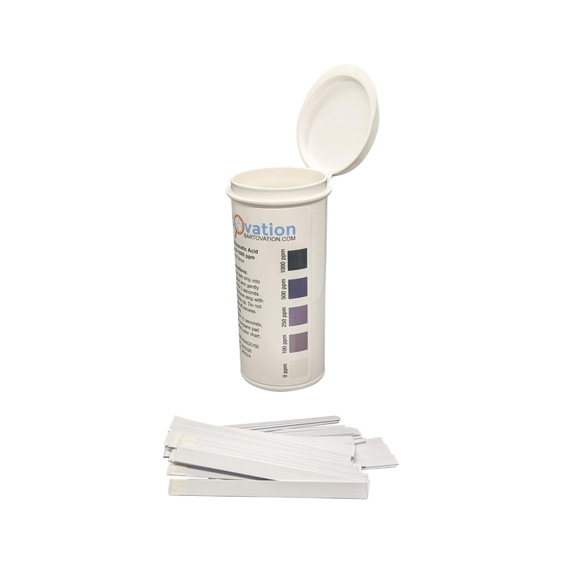 [Australia - AusPower] - Peracetic Acid Test Strips, High Level, 0-1000 ppm [Vial of 50 Strips] 