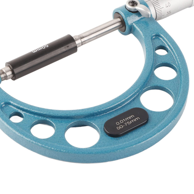 Stainless Steel External Micrometer Measuring Tool with 0.01 mm Thick Steel with High Accuracy (50-75 mm) 50-75 mm