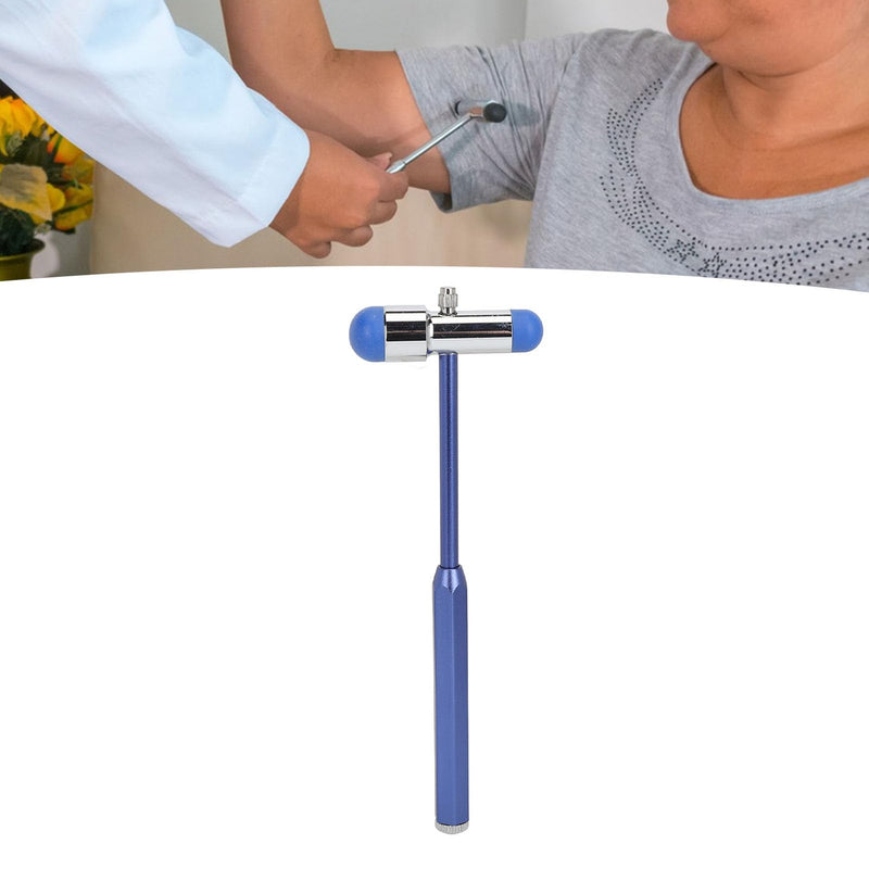 Fyearfly Neurological Reflex Hammer, Tromner Reflex Hammer Made of Aluminum Alloy, Neurological Reflex Diagnostic Hammer with Humanized Handle for Reflex Tests (Blue)