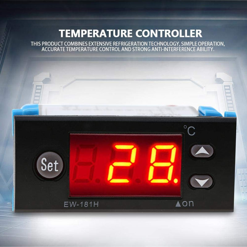 [Australia - AusPower] - Digital Temperature Controller Thermostat EW-181H Temperature Control Meter for Refrigeration and Heating Equipment 10A 3×1.4×3 in -45℃~80℃ 