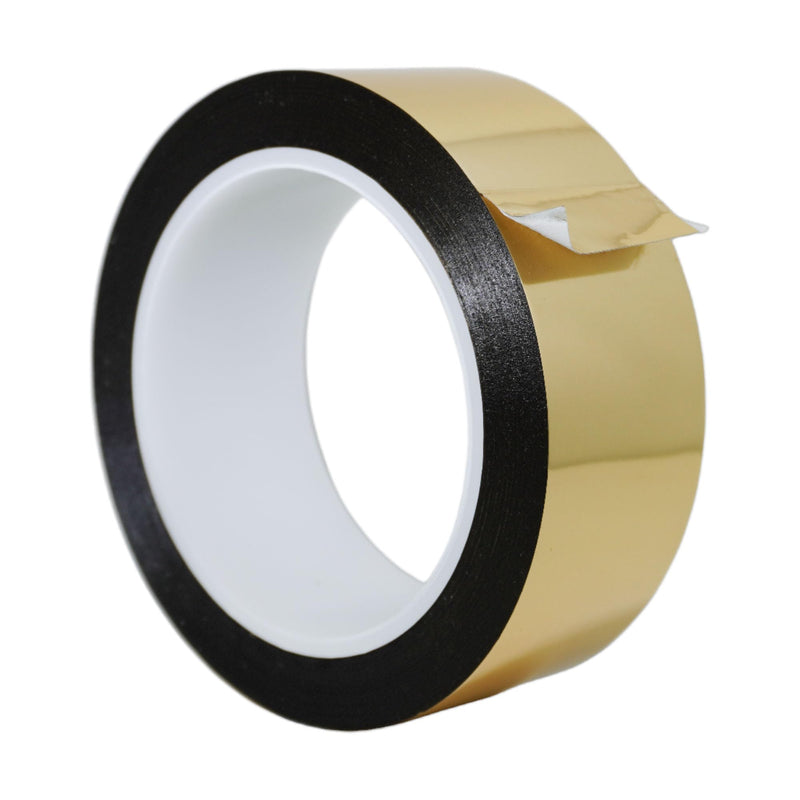 GGR Supplies T.R.U. Metalized Polyester Film Tape MMYP-1 – Mirror Finish Mylar for Accent Walls, Decorative Trim, Chrome Pinstripe for Cars, Graphic Arts, Gold, 1 in x 72 Yards 1 in.