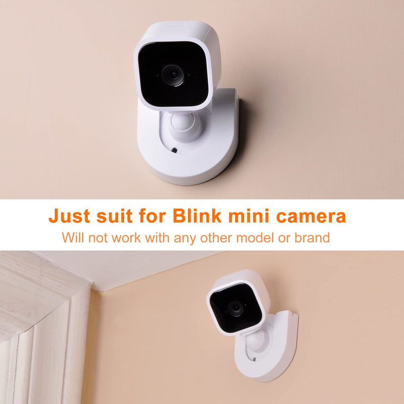 [Australia - AusPower] - 2 Pack Wall Mount for Blink Mini Indoor Camera,Strong Adhesive Camera Mount Base for Blink Mini Indoor Camera,Two Ways Easy Installation, No Drilling or Screw Secured Fixed (Camera not Included) 