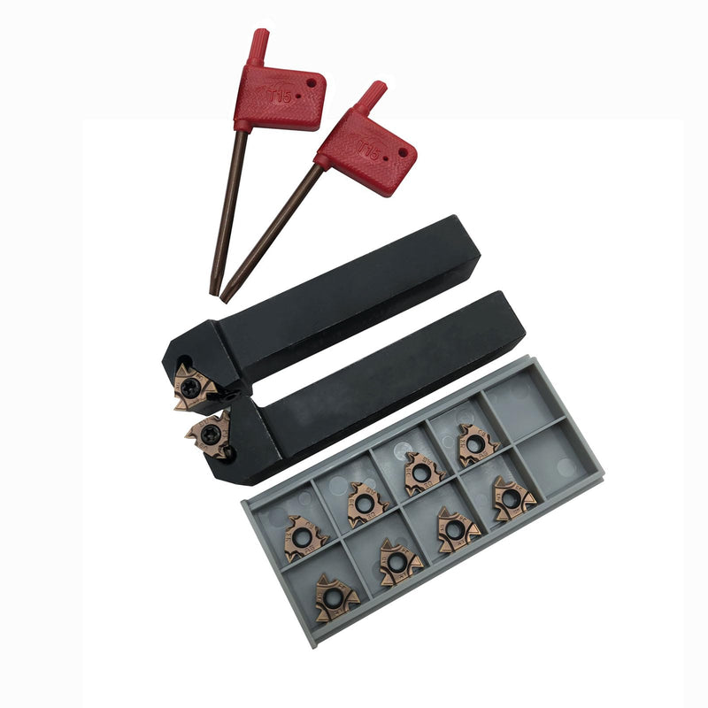 [Australia - AusPower] - Lather Threading Tool Bit Set External Internal Threading Boring Bars Turning Tool Holders with 11IR AG60 16ER 16IR AG60 Carbide Threading Inserts (2pcs 5/8 Holders + 16ER IR AG60) 2pcs 5/8 Holders + 16ER IR AG60 
