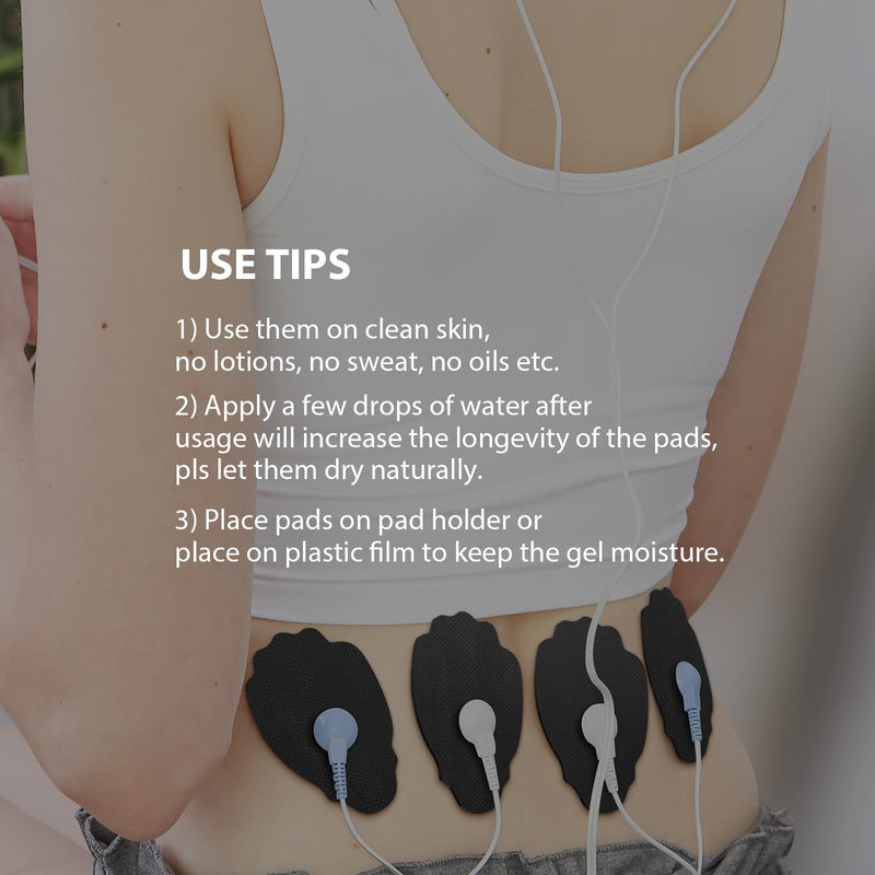 [Australia - AusPower] - TENS Unit Electrode Pads NURSAL 20 Pack 3.5mm Snap EMS Replacement Pads for Electrotherapy Reuse More Than 30 Times, Compatible with MEDVICE,Belifu TENS Machine Black 