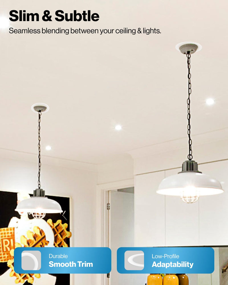 [Australia - AusPower] - Sunco 12 Pack Goof Rings for Recessed Light Fixture Living Room Can Light Goof Trim Ring, Outer Diameter 8.6-inch, Inner Diameter 6.2-inch, Matte Finish, Flush Mount, 5-6 Inch, White 