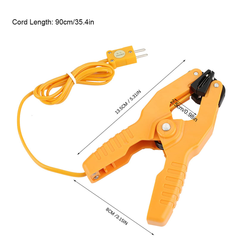 [Australia - AusPower] - HT-05 Temperature Pipe Clamp Thermocouple Clamp Type K Pipe Clamp Temperature 1~3/8" -40~200℃ Yellow 