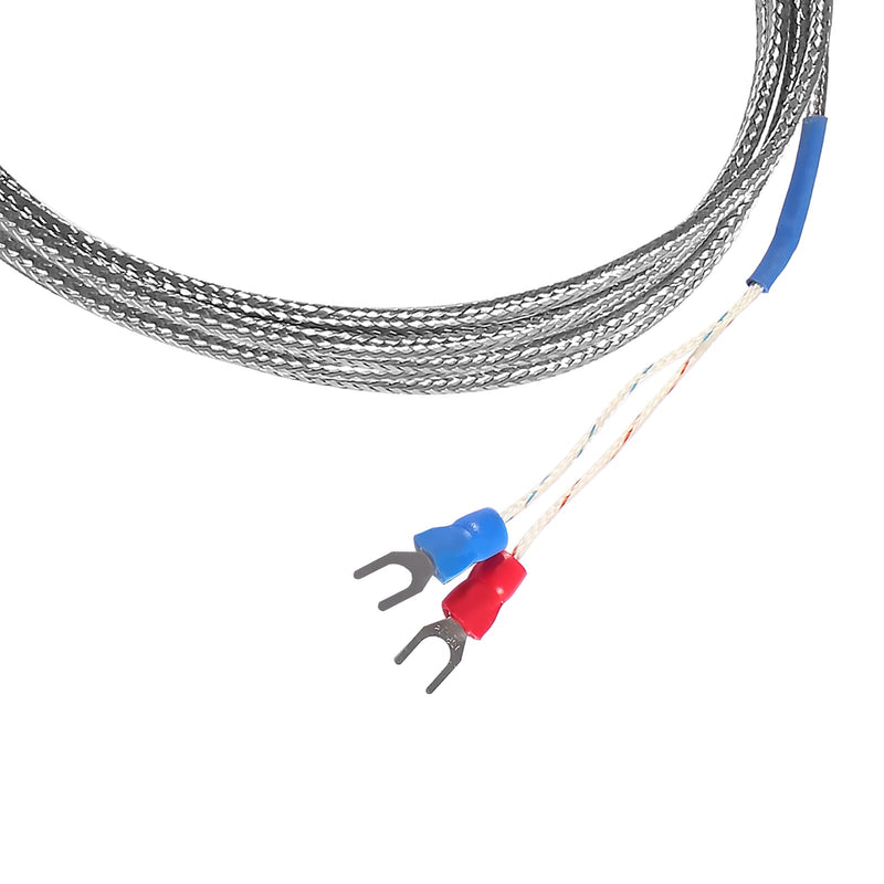 [Australia - AusPower] - Alinan 2pcs 2M/Approx 6.6Ft K-Type M6 Screw Temperature Sensor Probe Two Wire Temperature Controller(0~400℃) Stainless Steel Thermocouple 2M M6 K-Type 