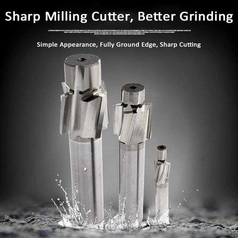 [Australia - AusPower] - Akozon 5pcs M3-M8 Slotting Counterbore End Mill Cutter Solid Slot Countersink End Mill Drill Bit 