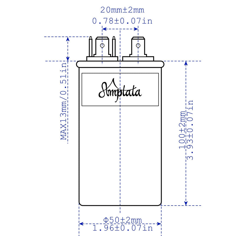 [Australia - AusPower] - AC Capacitor, 40uf CBB65 Capacitor for AC/HVAC/Air Conditioner/Pool Pump/Condenser Fan Run Motor Start, 40MFD CBB65 370VAC 440VAC 450VAC 50/60Hz Carrier 