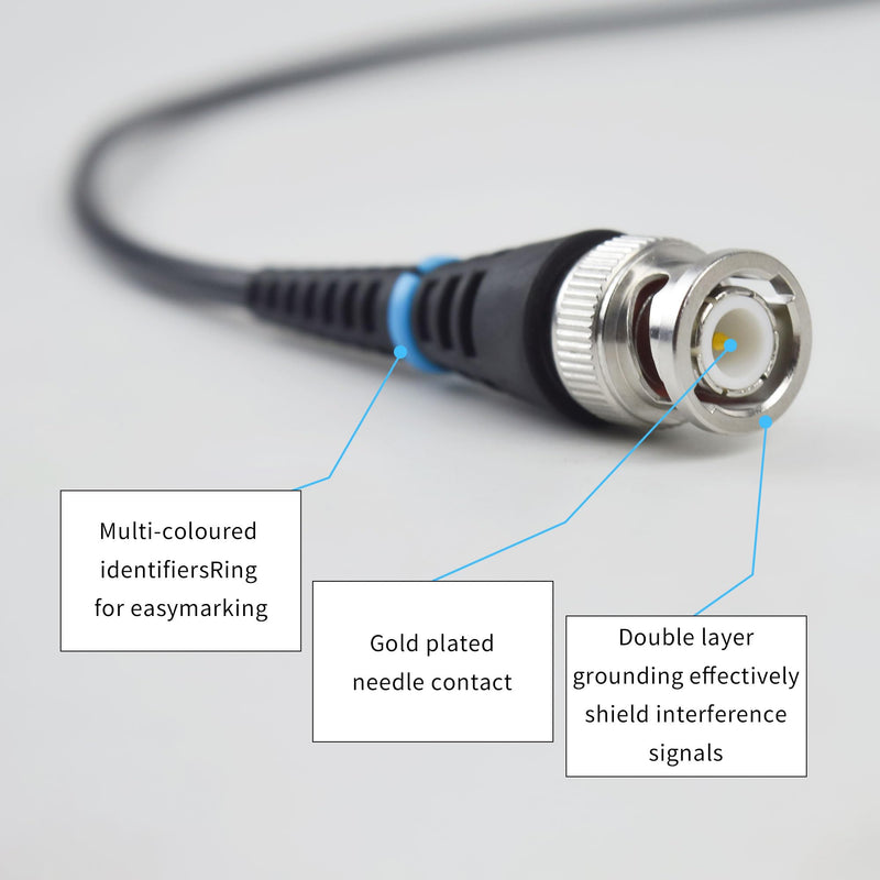 [Australia - AusPower] - ZIBOO ZB-KIT16 Oscilloscope Probes,BNC to Alligator Clips, Mini Test Clips, Dual BNC Coaxial Cable, Stackable Banana Plug, Plugged Banana Plug (6 Pack) 