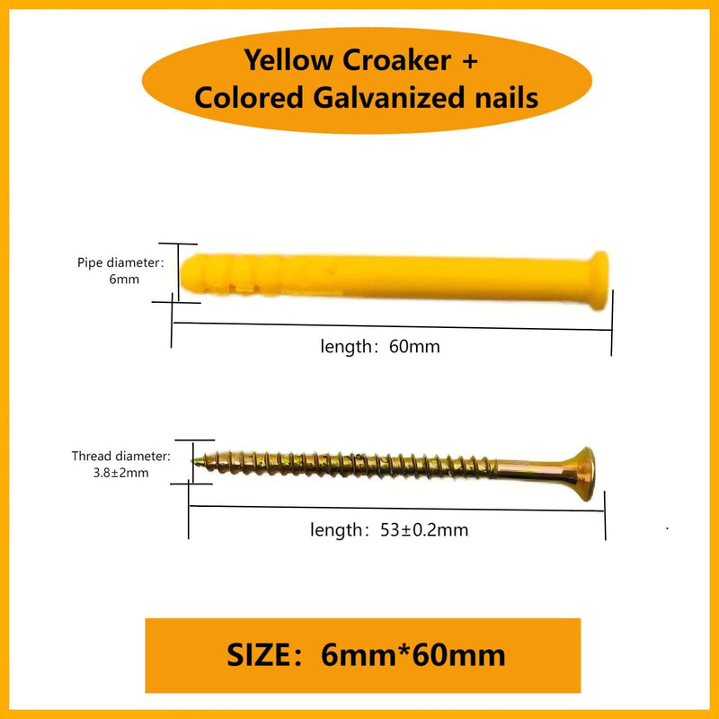 [Australia - AusPower] - Galvanized Steel Expansion Bolts (M6×60mm)-Installation for Concrete, Walls, Shelving and Outdoor Fixtures,Each Pack Contains 80 Items. 