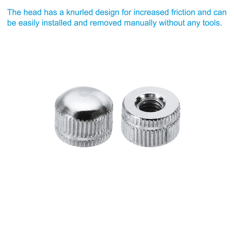 [Australia - AusPower] - PATIKIL M6x11x14 Cap Nut, 15 Pcs Acorn Nut Screw Knob Cap Insert Bolt Cover Female Thread Knurled Decorative Hardware Fittings Light Fixtures, Silver Tone M6 