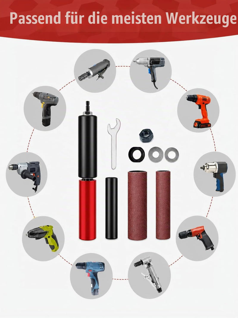 Spindle Sander Adapter, 3/8 Inch Rubber Sanding Drum, Sanding Sleeves Sanding Rollers Accessories for Grinding and Polishing Curves, Surface, Contouring, Material Removal