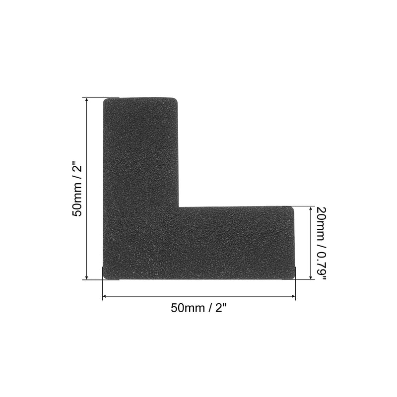 PATIKIL 5s Location Marking Corner 2x2x0.8 Inch 25 Pack L Shaped Floor Marker for Office Table Top, Desk, Warehouse Floor, Black 2x2 Inch