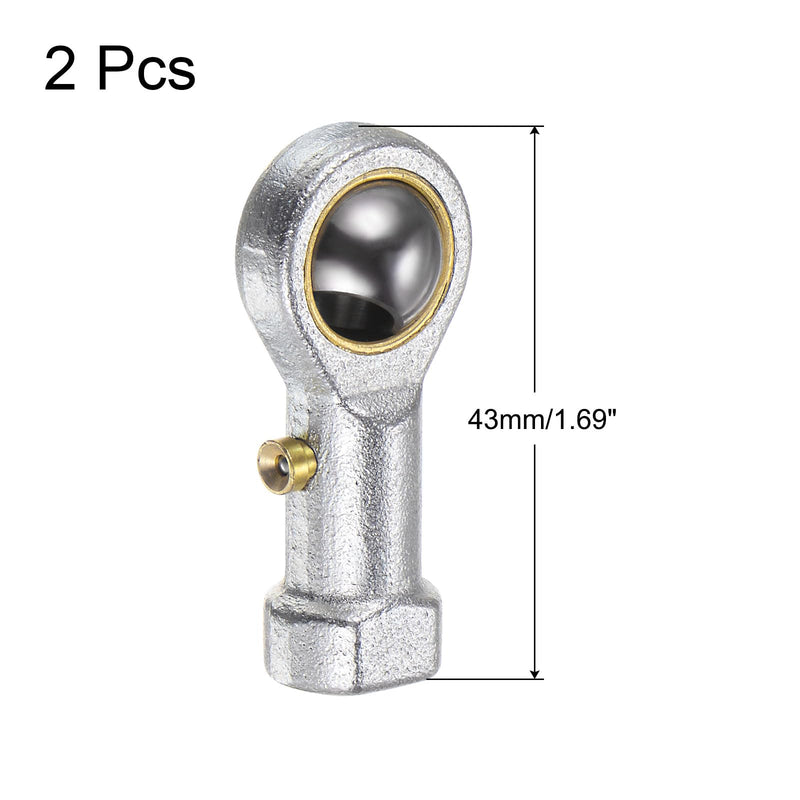 [Australia - AusPower] - uxcell 2pcs PHSB4 Female Rod End Bearing 1/4 Inch Bore and 1/4-28 Right Hand Thread, Self-Lubricating Joint Rod Ends, includes Jam Nut 