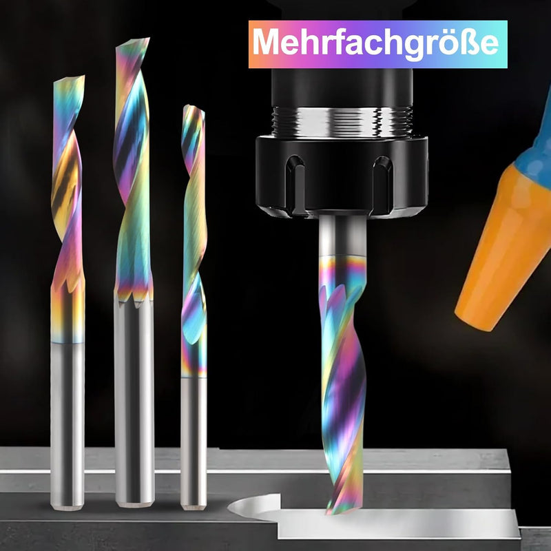 Set of 2 Aluminum Cutters 8 mm Shank Solid Carbide Milling Cutter End Milling Cutter Aluminum 32 mm Cutting Length Single Cutter with DLC Coating CNC Milling Cutter Wood for Aluminum Acrylic Brass 8x8x32mm