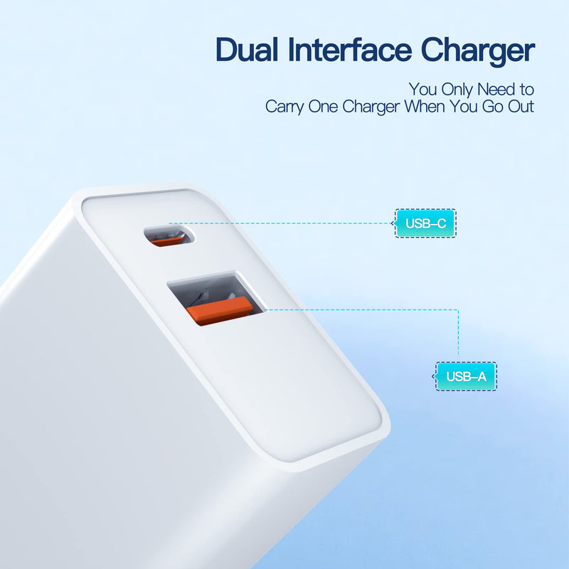 [Australia - AusPower] - 20W Dual Port for iPad Air Charger Fast Charging - (Fit for iPad Air 4th/5th Generation 10.9 inch Gen 2022 2020 A2589 A2591 A2324 A2072 A2316 Charging Cable Power Supply Adapter Cord) 