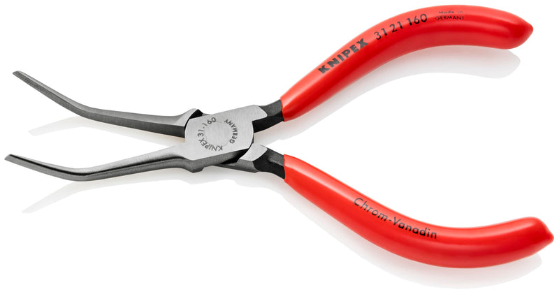 KNIPEX Tools - Needle Nose Pliers, 45 Degree Angled (3121160), Red, 6.25 One Size Multi
