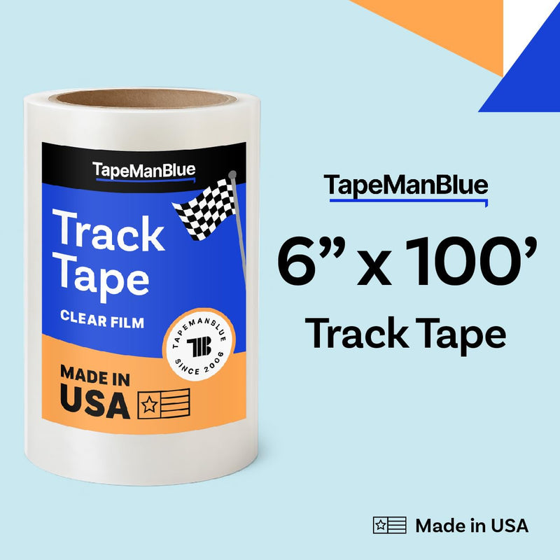 Track Tape for Cars - 6 inch x 1200" Roll, Made in USA, Temporary Paint Protection Film (PPF) for Road Trips and Car Transport, Clear Track Wrap Tape to Shield Vehicles from Rubber, Bugs, Debris