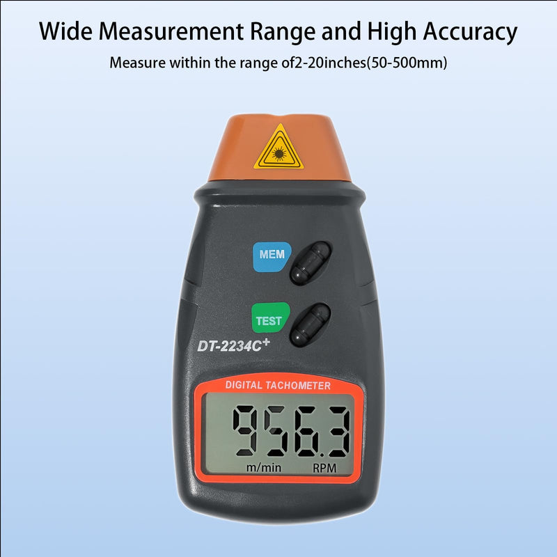 [Australia - AusPower] - Portable Digital Laser Tachometer with Wide Measuring Range, 5-Digit Display Non Contact Tachometer for Motor Maintenance or Model Cars 