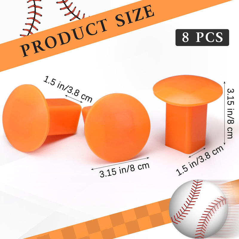 [Australia - AusPower] - Pangda 8 Pcs Baseball Base Plugs for Baseball Field Rubber Ground Receptacle Plugs for Softball Anchor (Orange) Orange 