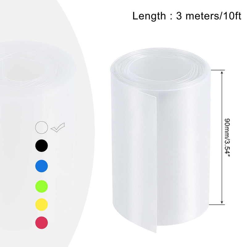 [Australia - AusPower] - MECCANIXITY Battery Wrap PVC Heat Shrink Tubing 58mm Dia 90mm Flat 10 Feet(3meters) Clear Good Insulation for Battery Pack 58mmx90mmx3m 
