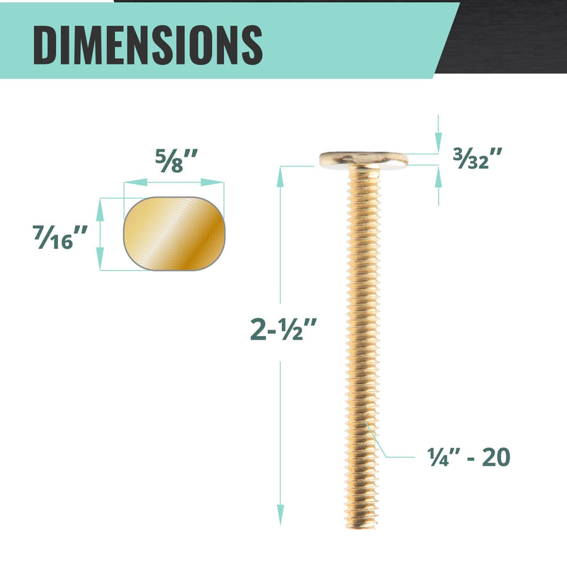 [Australia - AusPower] - DuBois 1/4"-20 T Track Bolts 20 Pack for T Track, 2-1/2 Inch T Slot Bolts for Kreg Track, Miter T Track and 1/4" T Track, T Track Accessories for Woodworking Jigs and Fixtures (51056) 2-1/2" 