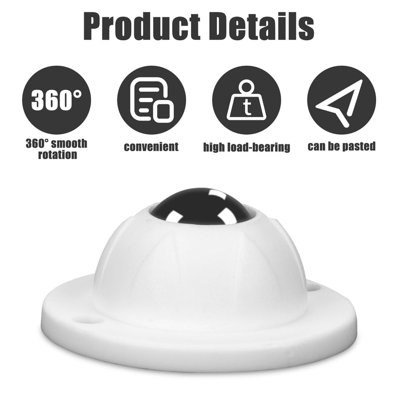 [Australia - AusPower] - 4pcs Mini Caster Wheels for Cricut Maker/Explore Air, Self Adhesive Roller Ball Transfer Bearings 360°Rotation Ball Casters Universal Sticky Pulley Wheels for Silhouette Cameo 4/ Portrait 3 
