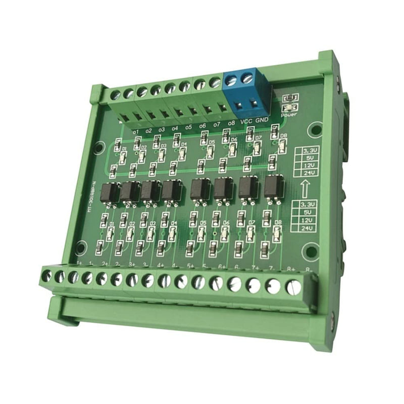 DONGKER Optocoupler Isolated Module,DC 24V to 5V 8-Channel Optocoupler Relay Module PLC-PNP Signal Converter